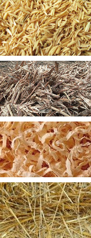 農作物原料如麥桿、稻桿、玉米秸稈、稻殼、花生殼和其它農作物